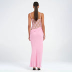 Lace Corset Maxi Dress with Draped Mermaid Tail