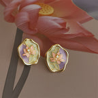 Monet’s Garden Vintage Enamel Earrings