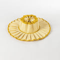 Two-Tone Pleated Straw Sun Hat