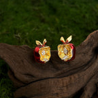 Red Apple Zircon Earrings