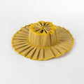 Golden Yellow Pleated Straw Sun Hat