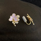 Zircon Flower Stud Earrings