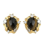 Micro-Pavé Zircon 18K Gold-Plated Geometric Statement Earrings