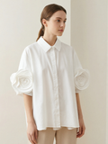 Bloom Couture Button-Down – Alabaster