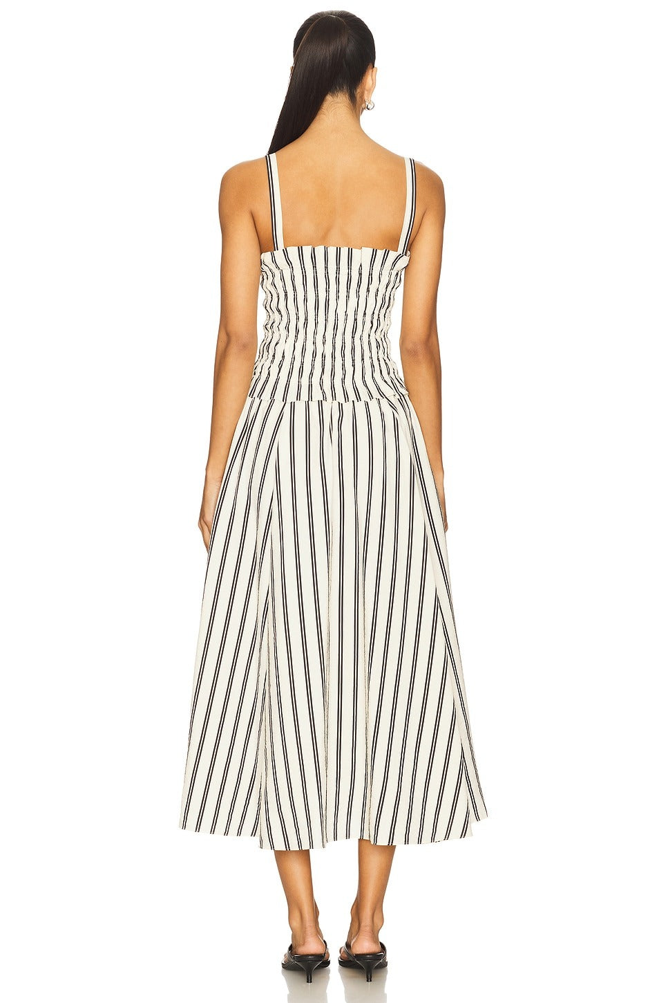 1932 Stripe White & Black Midi Skirt Set