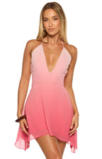 Rylie Pink Ombre Halter Mini Dress