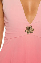 Rylie Pink Ombre Halter Mini Dress