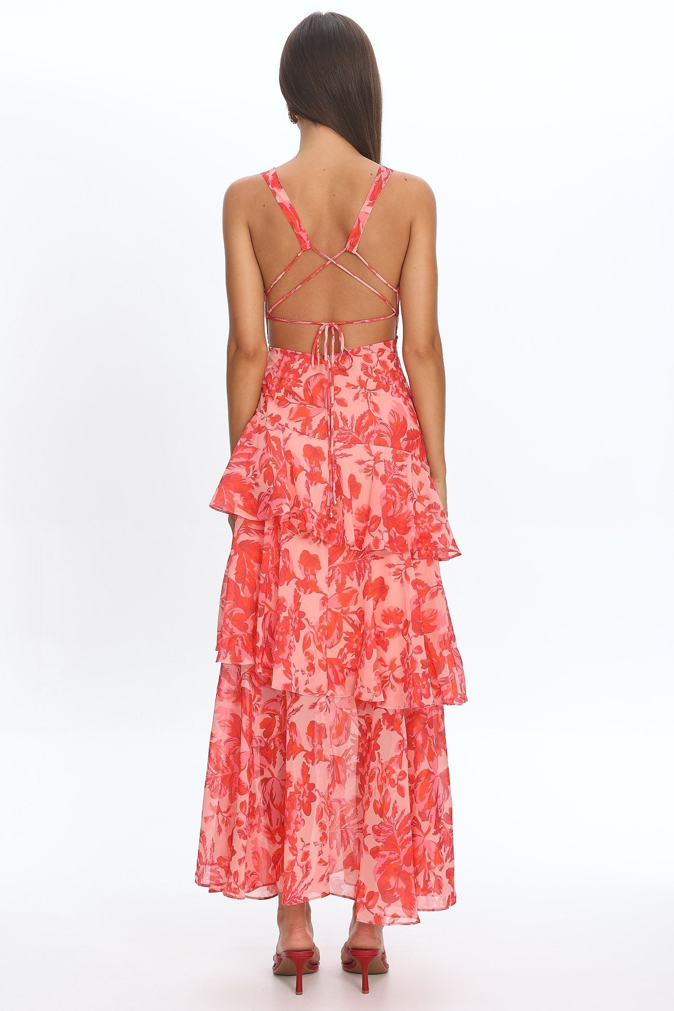 Isla Tiered Deep-V Maxi – Sunset Hibiscus
