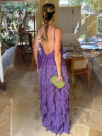 Purple Ruffled Maxi Dress