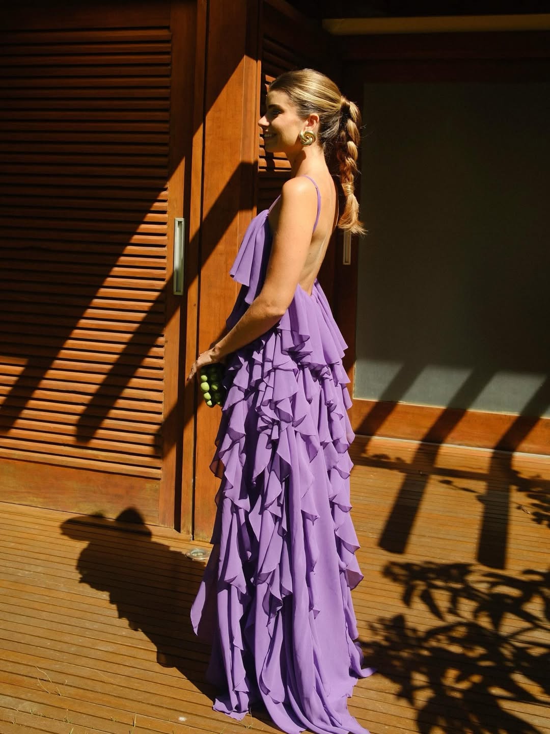 Purple Ruffled Maxi Dress