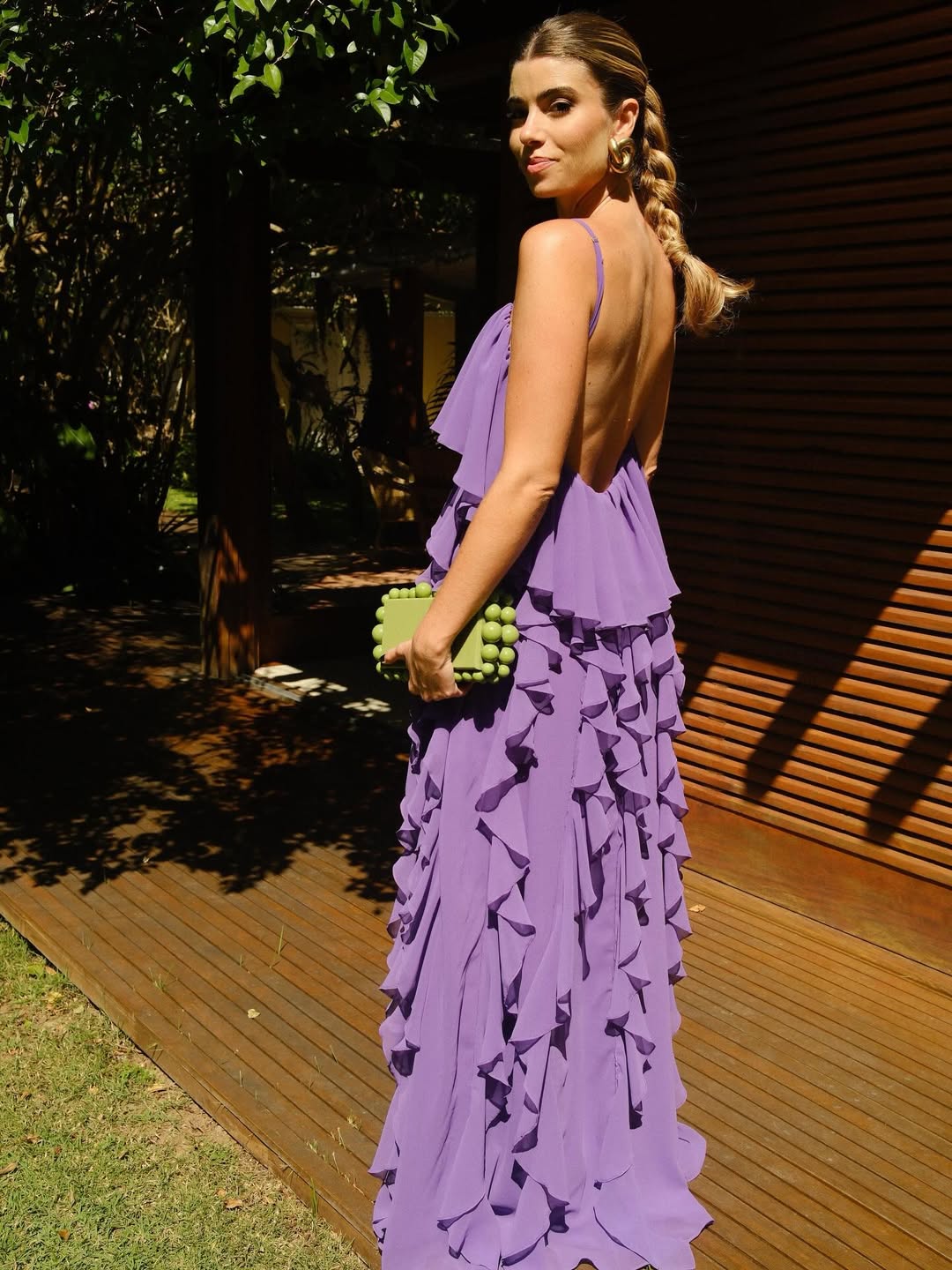 Purple Ruffled Maxi Dress