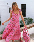 Strawberry Print Midi Dress