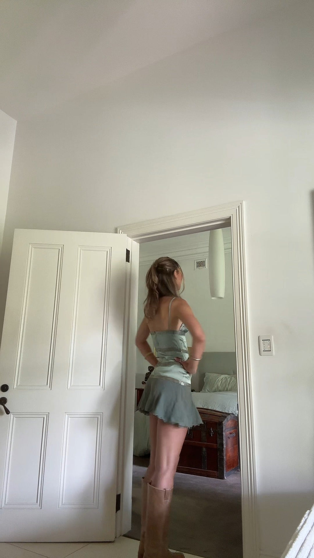 Metallic Strappy Mini Dress