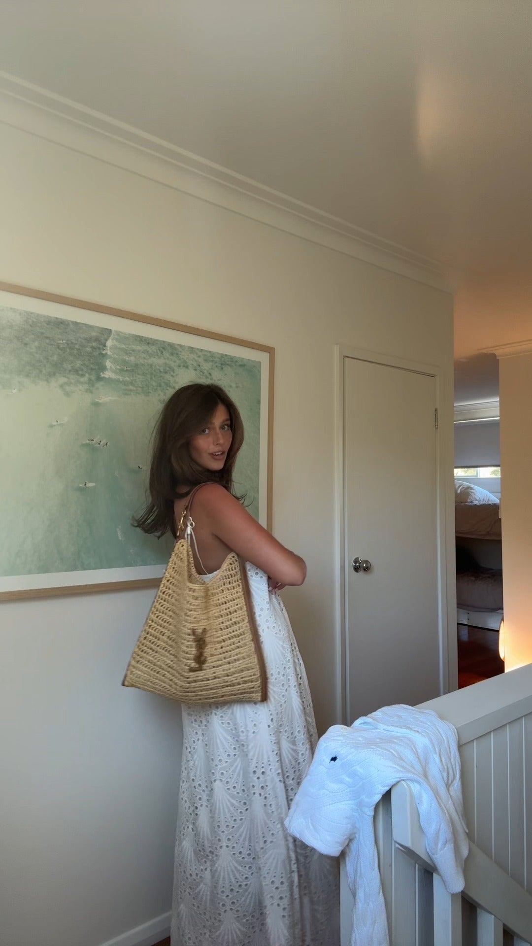 Shell-Embroidered Cotton Maxi Dress