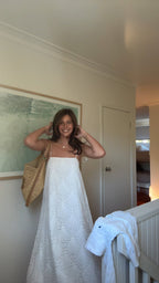 Shell-Embroidered Cotton Maxi Dress