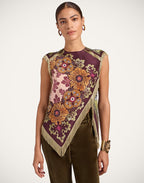 Burgundy Scarf With Tassel Top