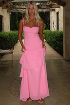 Anais Pink Ruffled Maxi Dress