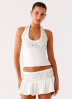 Vegas Nights Halter Neck Set - White