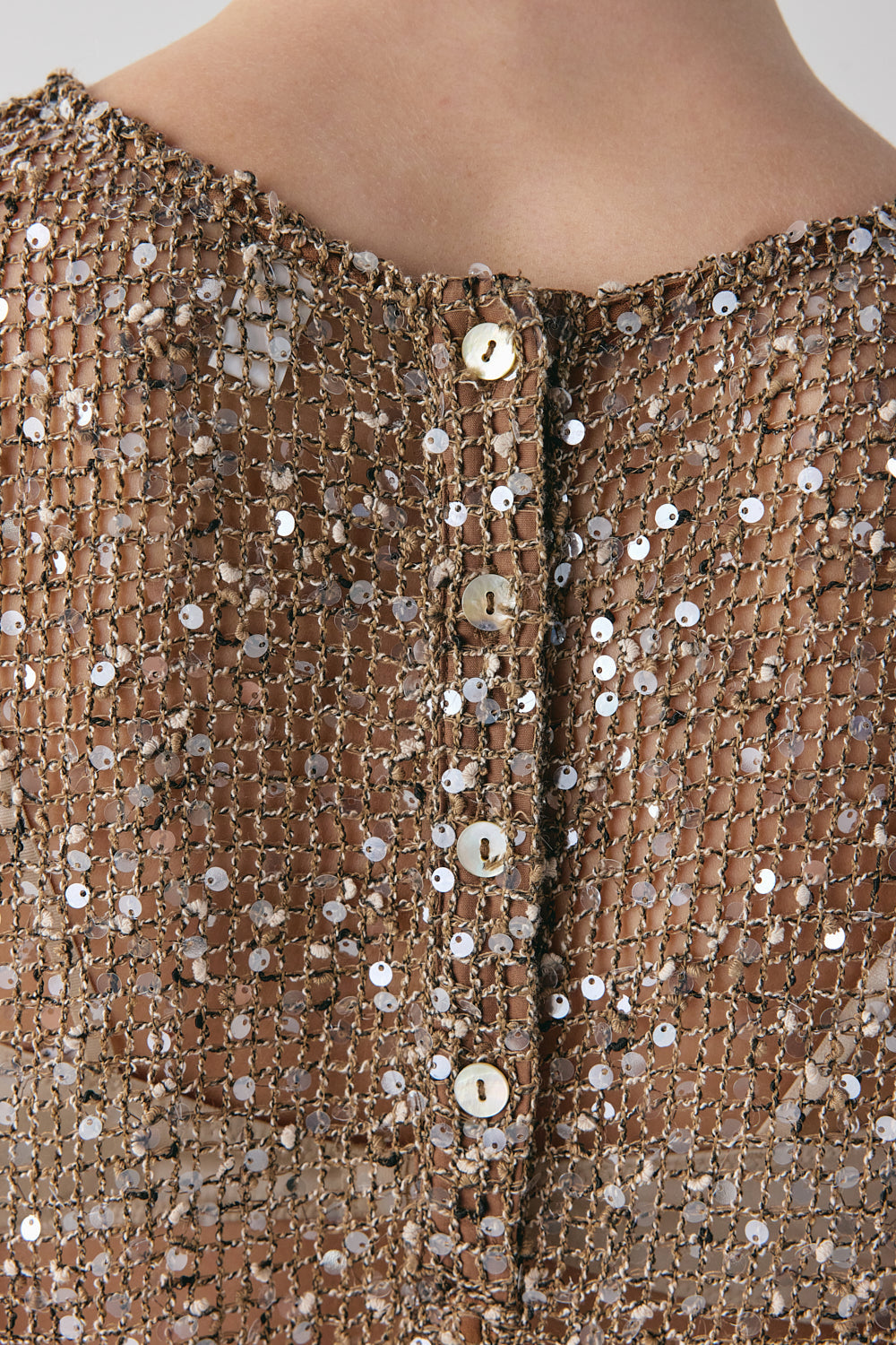 Ivette Sequin Midi Dress Mocha