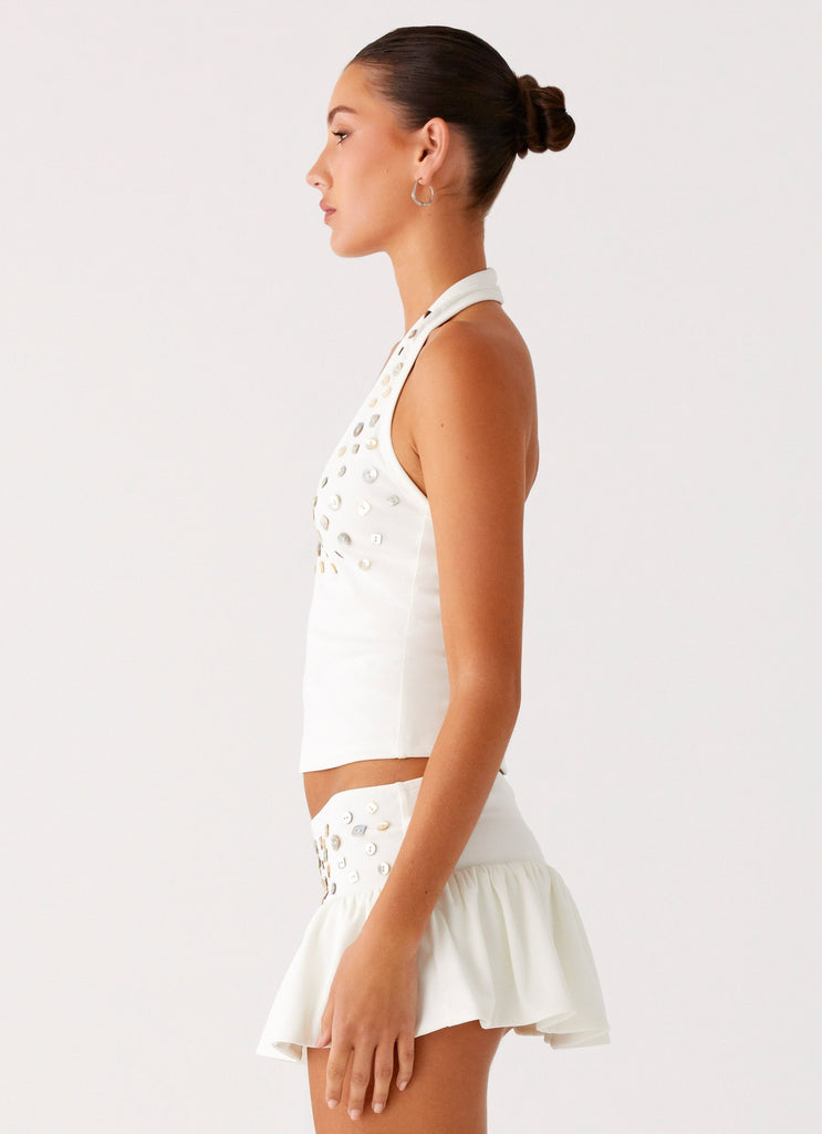 Vegas Nights Halter Neck Set - White