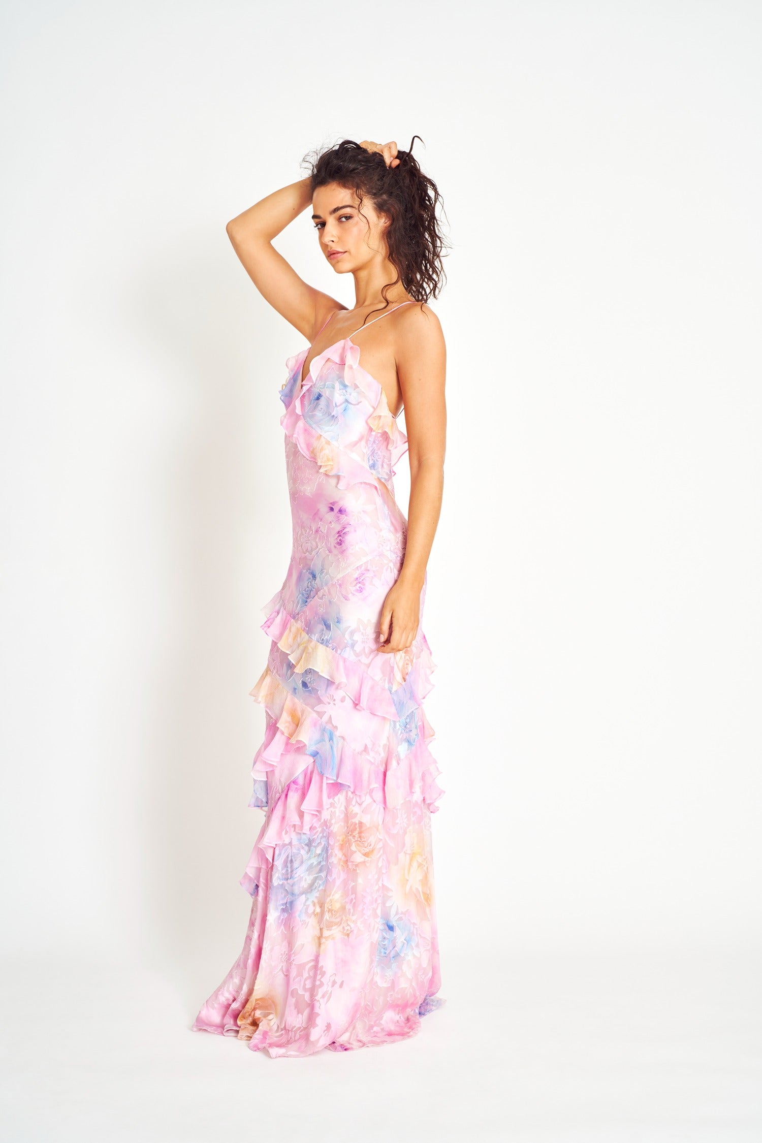 Seraphina Ruffle Maxi – Pastel Bloom