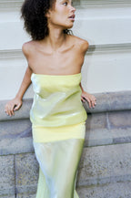 Cyra Liquid Satin Midi – Limoncello
