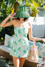 Reef Striped Bandeau Mini – Mint & Palm