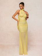 Tied Sleeveless Mesh Maxi Dress
