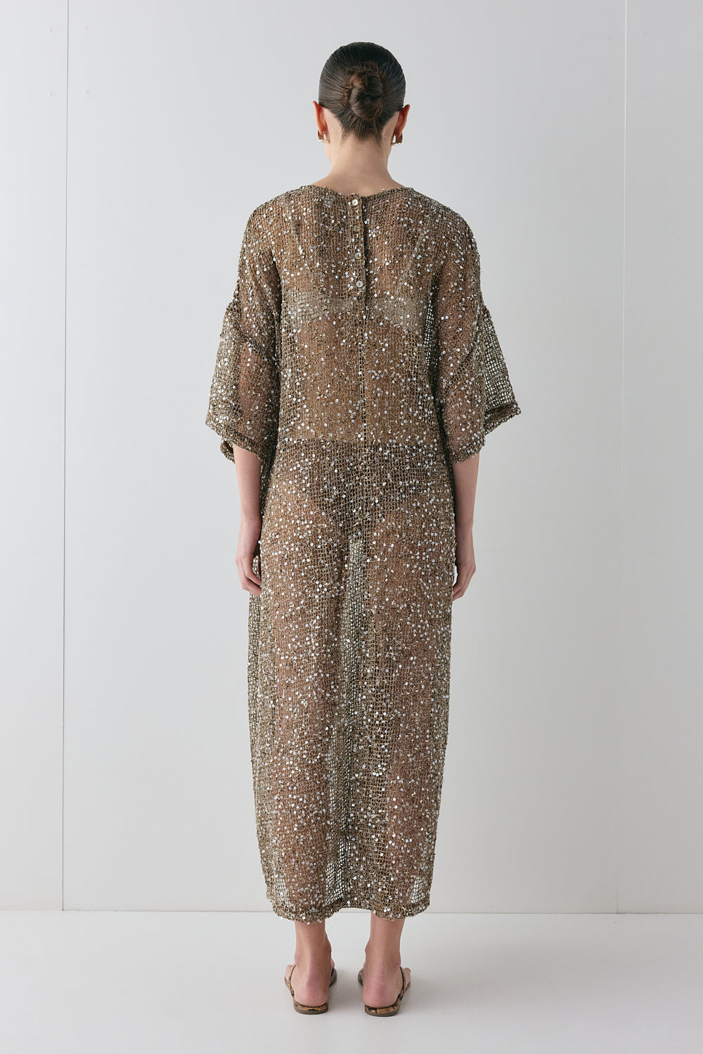 Ivette Sequin Midi Dress Mocha