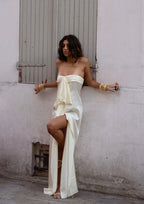Aphrodite Draped Scarf Maxi – Champagne Pearl