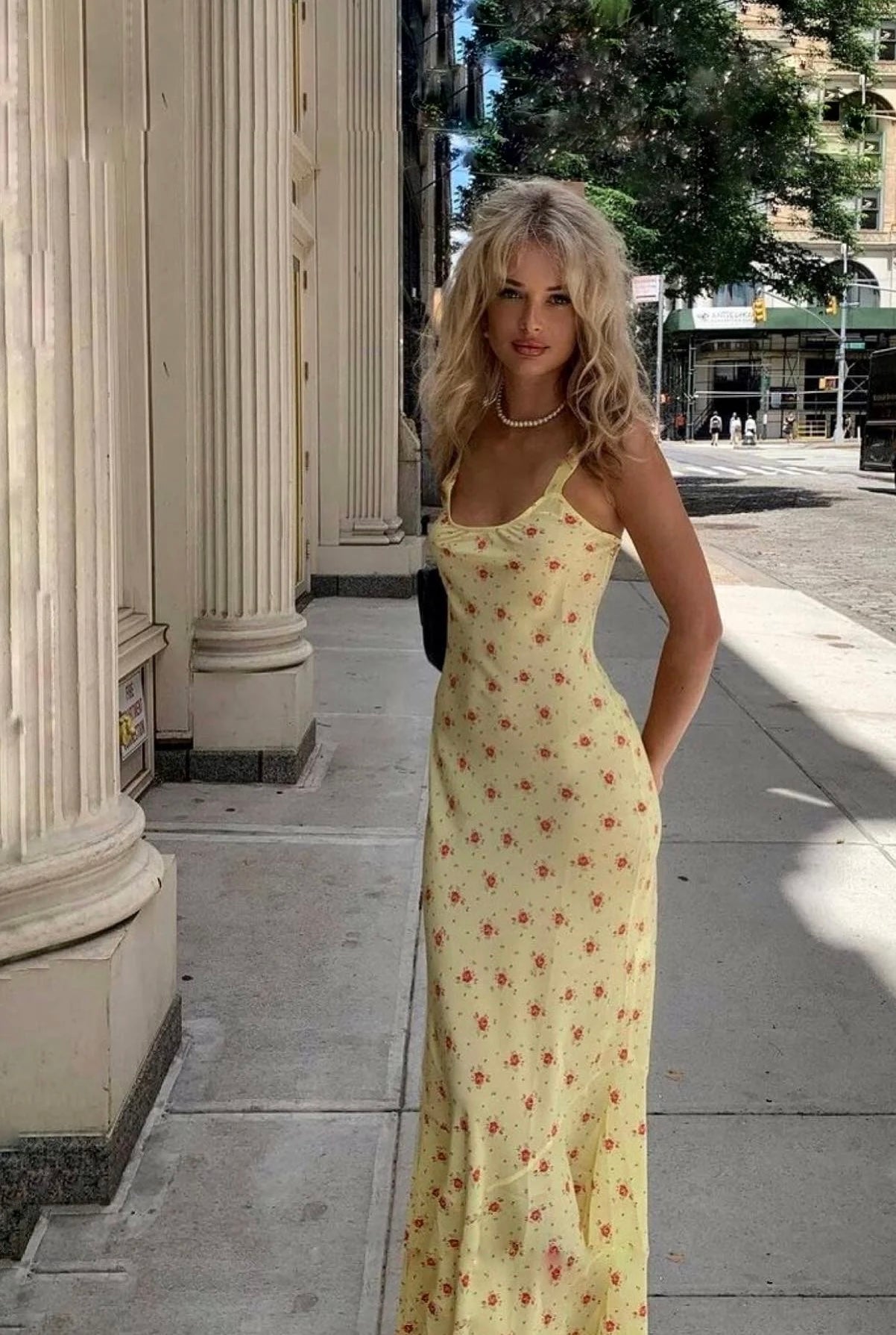 Vintage Floral Slip Maxi Dress