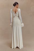 Slinky Lace Maxi Dress - Ivory