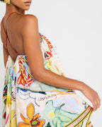 Graffiti Printed Halter Mini Dress