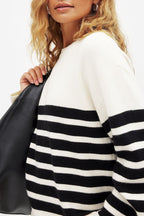 Round Neck Striped Knitted Sweater