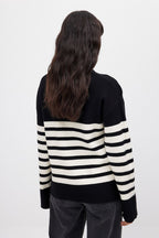 Round Neck Striped Knitted Sweater