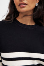 Round Neck Striped Knitted Sweater