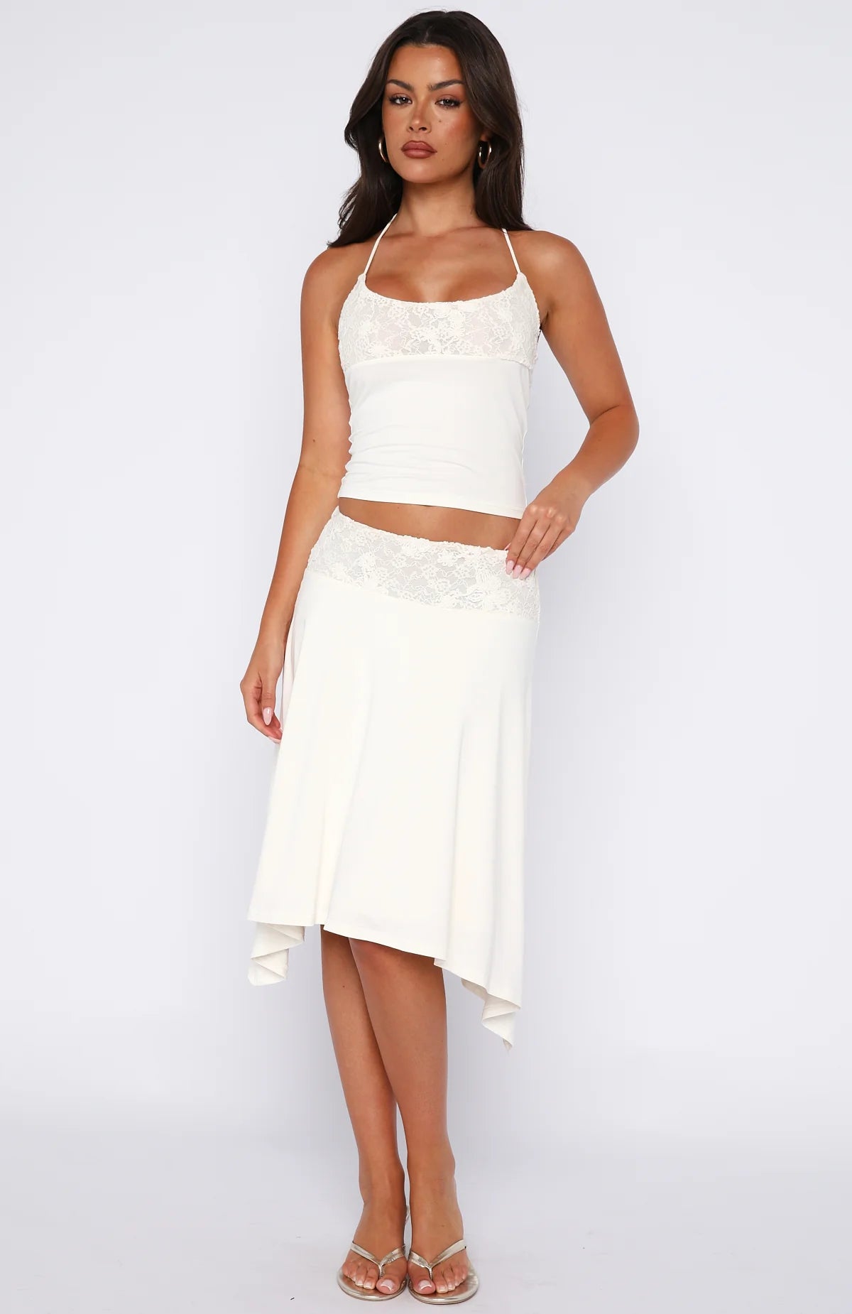 White Lace Y2K 2-Piece Set
